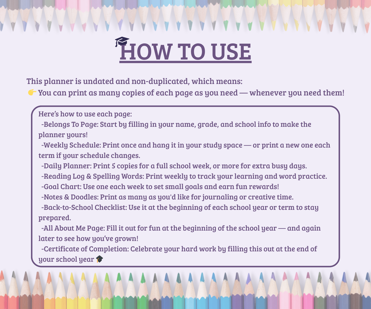 Back to School planner- Plandory
