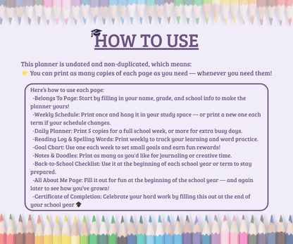 Back to School planner- Plandory